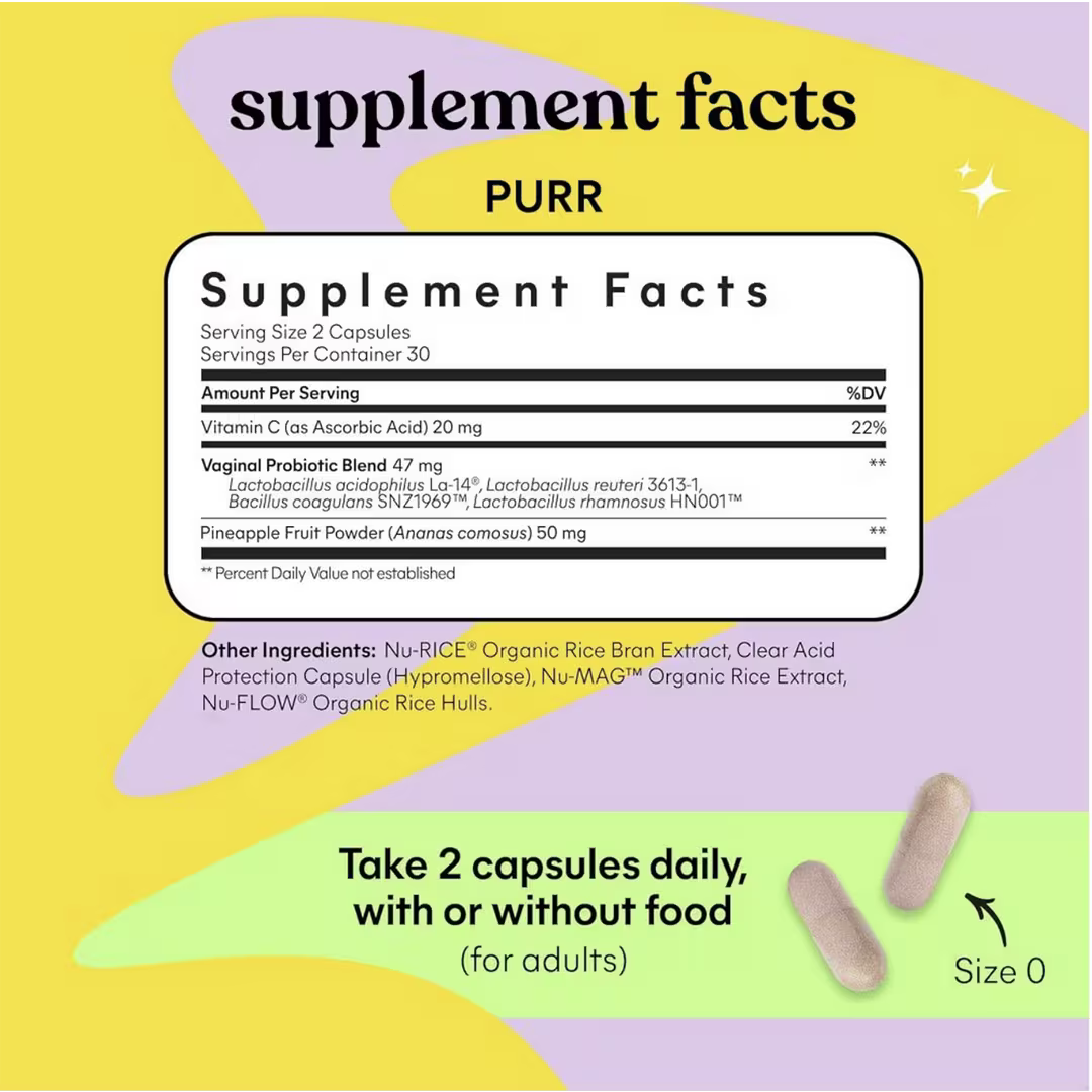 Purr: Vaginal Odor & pH Balance Probiotic Capsules - PREVENTA