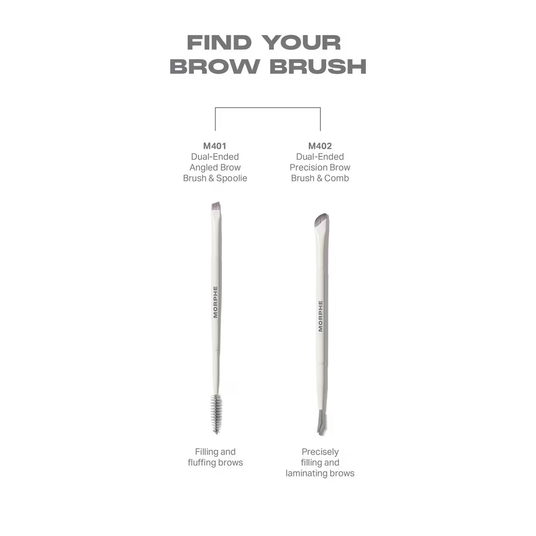 M401 Dual-Ended Angled Brow Brush & Spoolie