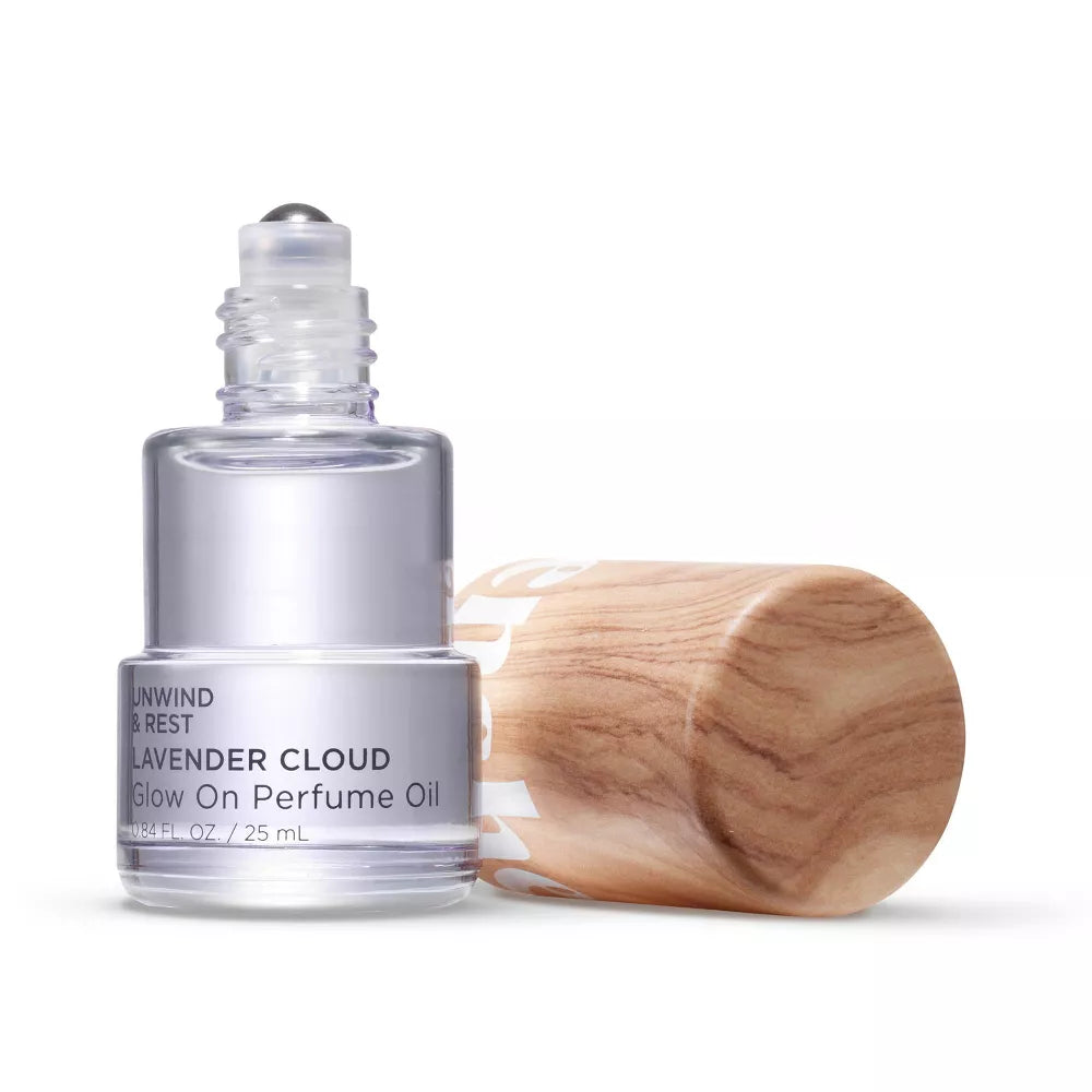 Glow On Roll-On Fragrance with Essential Oils - Floral Lavender Cloud - PREVENTA