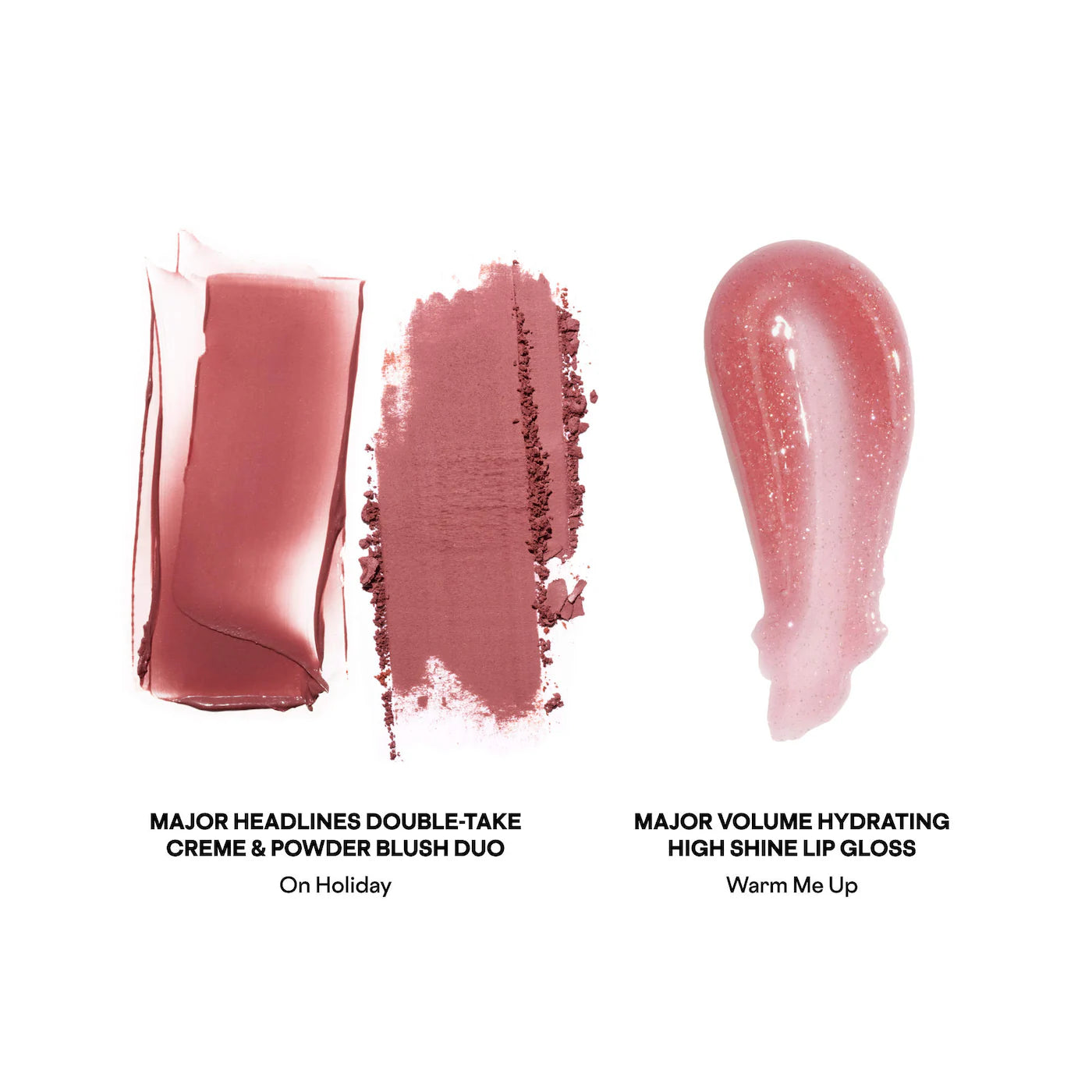 Patrick's Glow and Gloss Set: Major Headlines Blush Duo and Plumping Lip Gloss Makeup Gift Set PREVENTA