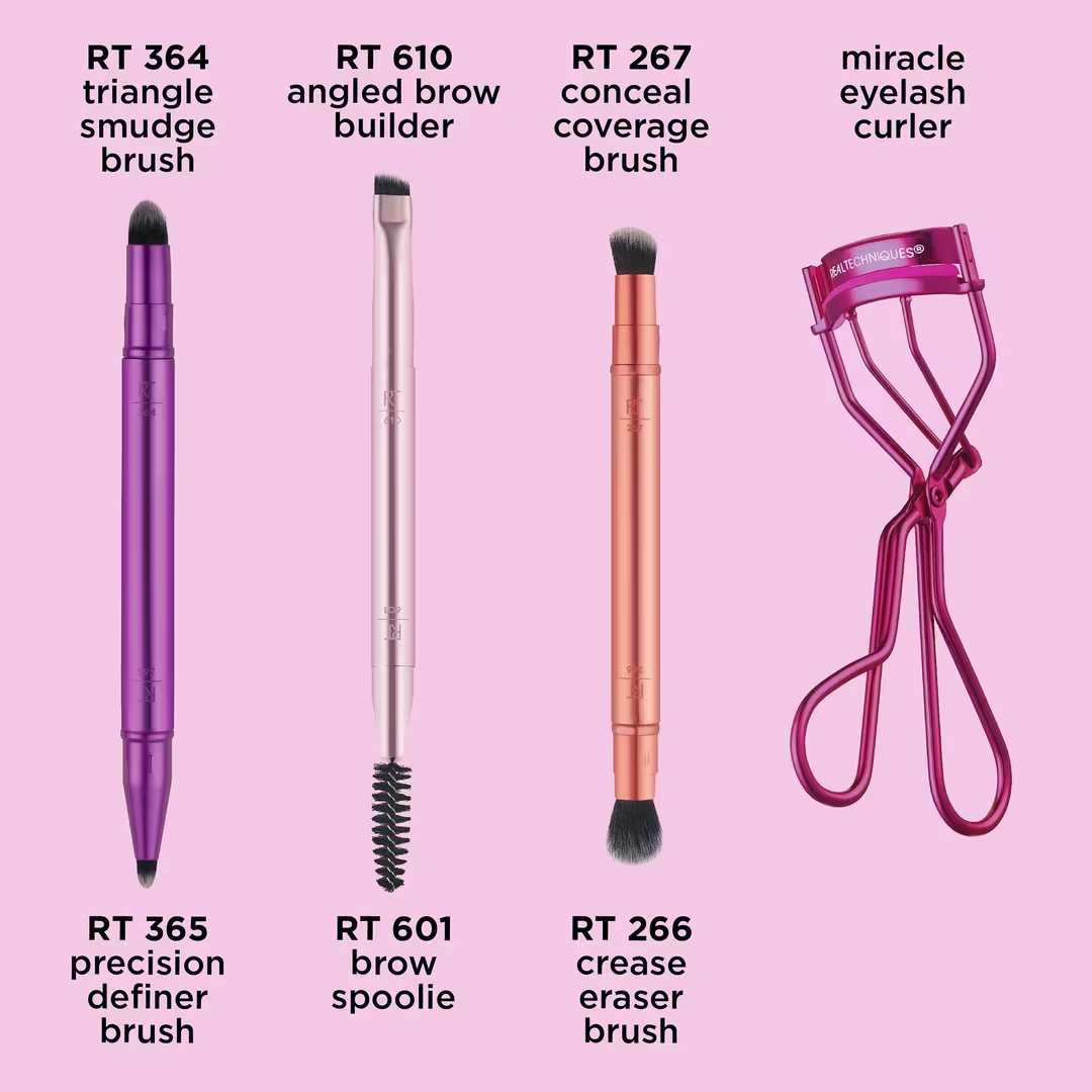Double Time Makeup Brush + Lash Curler Set