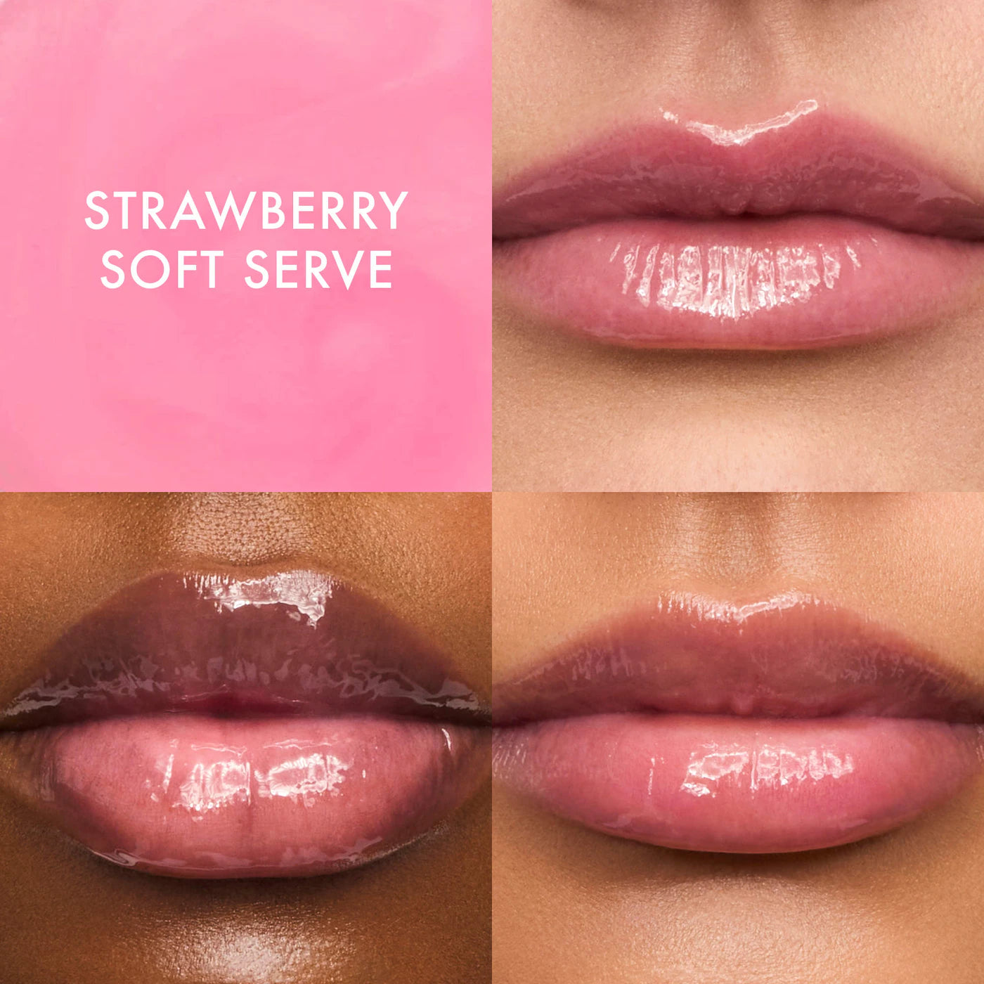 Lip Butter Balm Treatment for Hydration + Nourishing Shine Strawberry Soft Serve Preventa