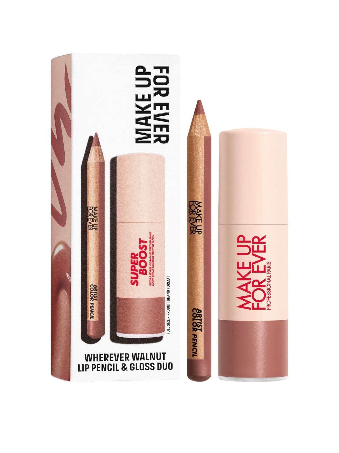 Mini Artist Color Pencil Lip Liner & Full Size Super Boost Lip Gloss Kit