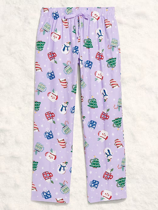Mid-Rise Printed Flannel Pajama Pants for Women - PREVENTA