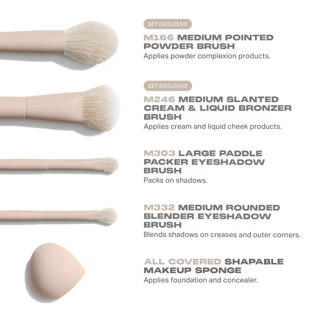 Oat Latte 5-Piece Face & Eye Brush Set Preventa