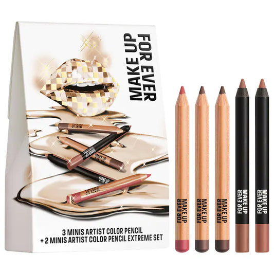 Mini Artist Color Pencil Original & Extreme Long-lasting Lip Liner Set Preventa