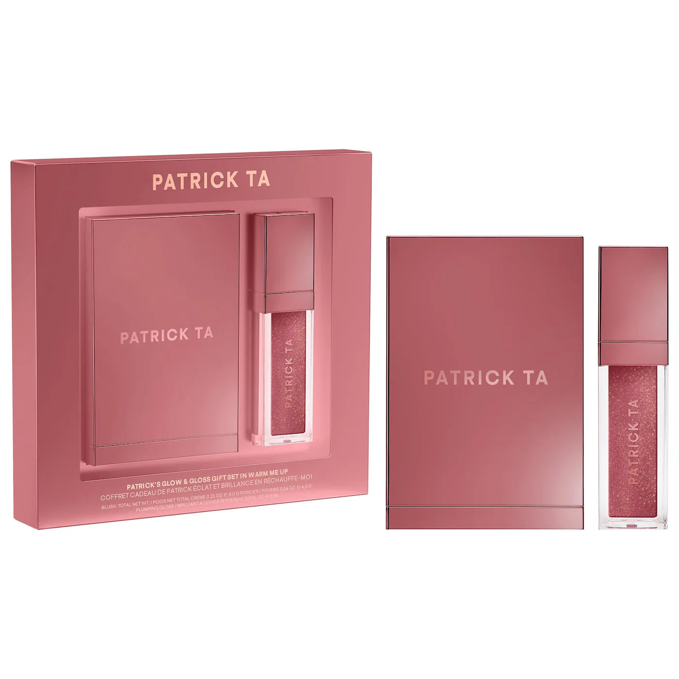 Patrick's Glow and Gloss Set: Major Headlines Blush Duo and Plumping Lip Gloss Makeup Gift Set PREVENTA