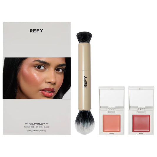 Cream Blush Duo with Duo Face Brush Gift Set Preventa
