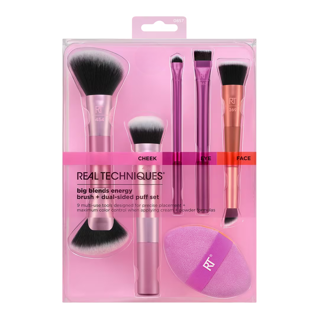 Big Blends Energy Brush + Dual-Sided Puff Set