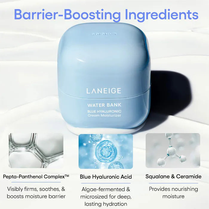 Water Bank Blue Hyaluronic Cream Moisturizer for Moisture Barrier Repair - PREVENTA