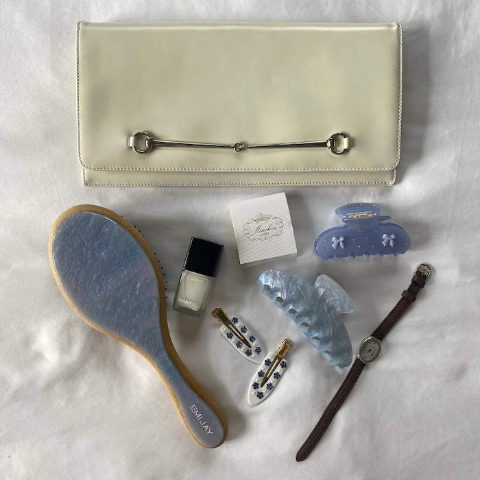 Sweetheart Hair Claw Clip in Blue Ribbon - PREVENTA