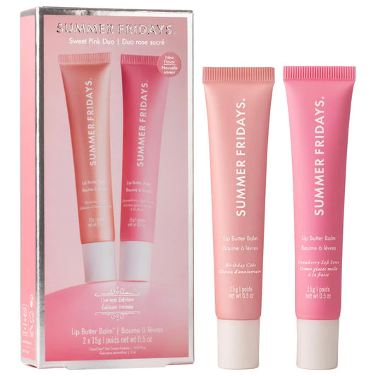 Sweet Pink Duo with Birthday Cake + Strawberry Soft Serve Lip Butter Balm Preventa